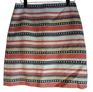 Loft Cotton Striped Multicolor Women's Skirt Size 0P. Office Workwear Hobo